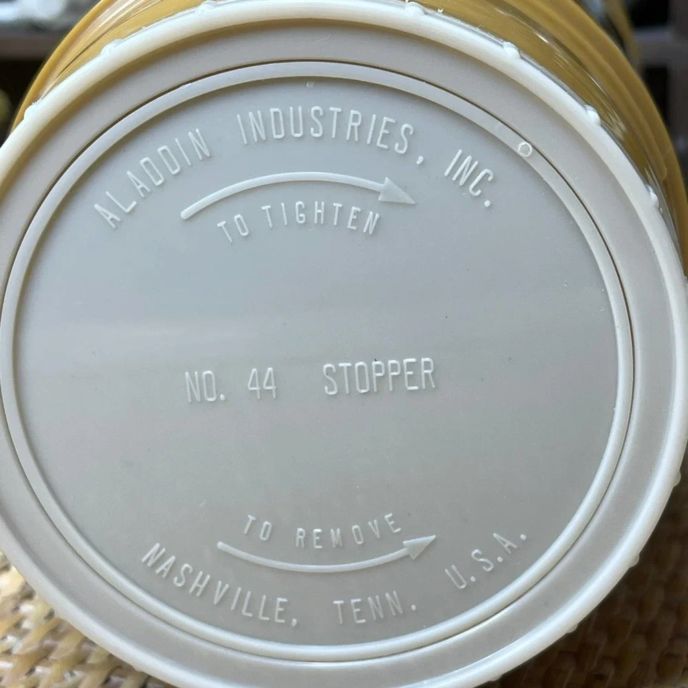 Vintage 80s Mustard Plaid Thermos Soup Beverages Double Walled by Aladdin - Picture 7 of 12